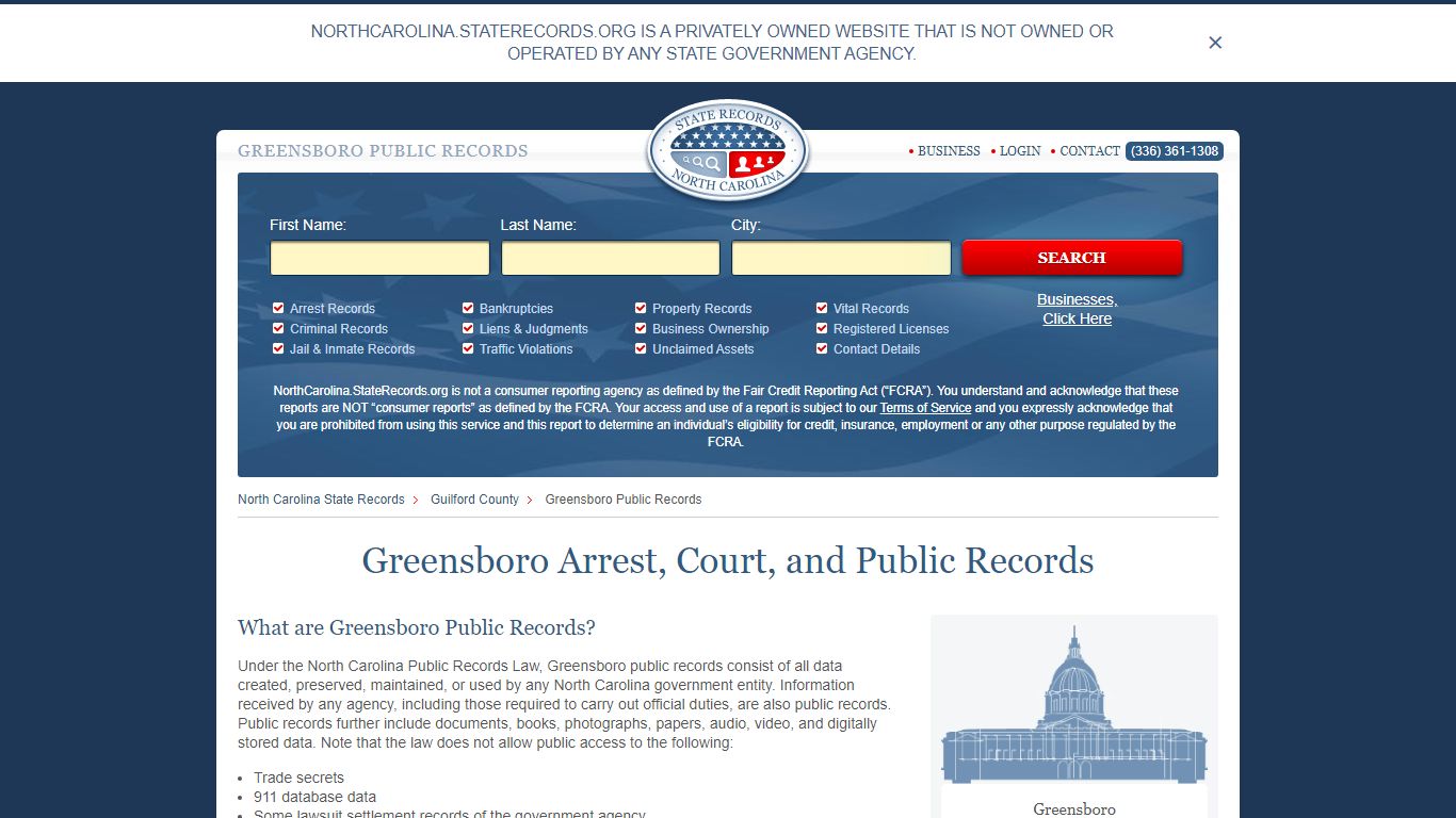 Greensboro Arrest and Public Records - StateRecords.org